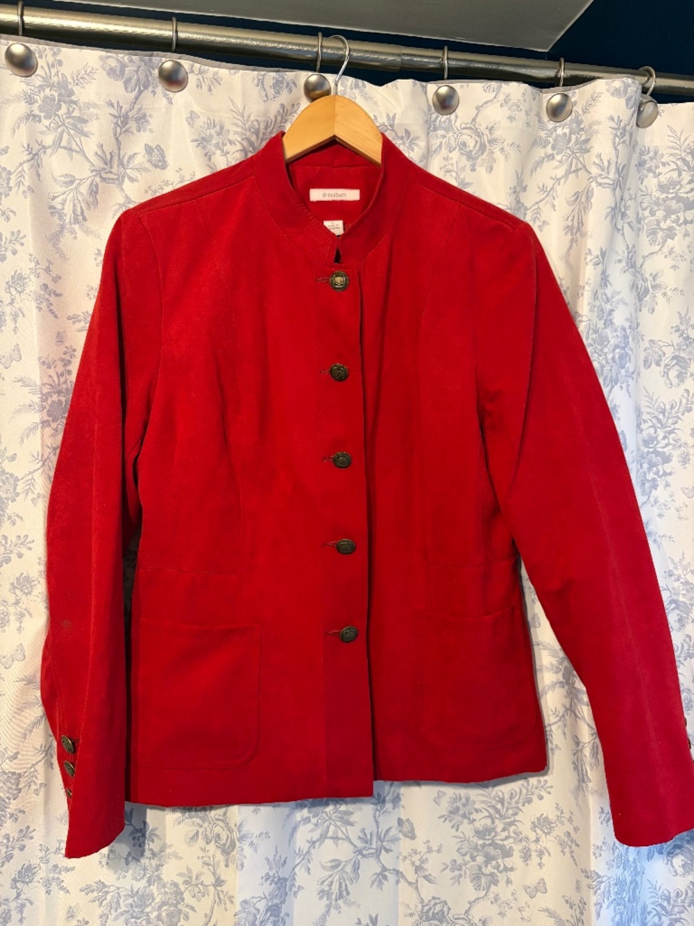 Size large faux suede sports jacket